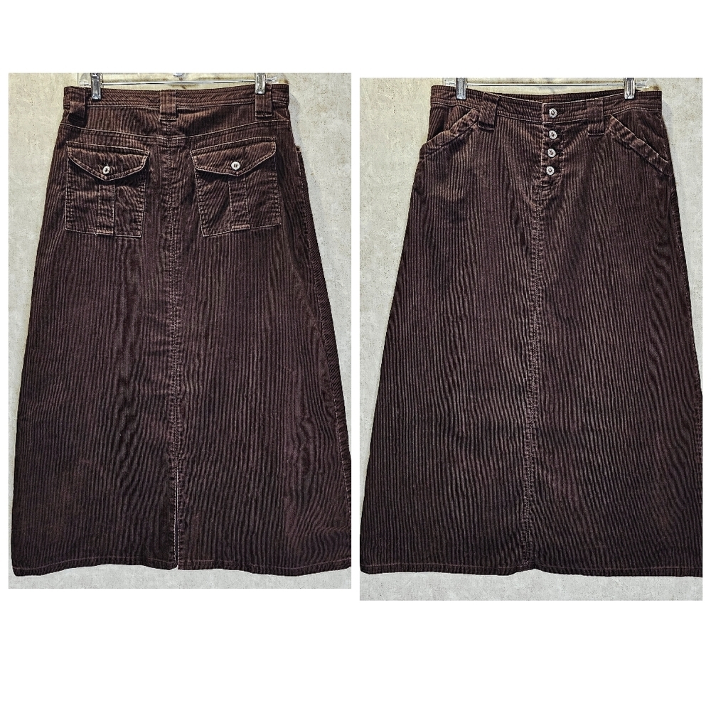 Vtg Sundance Corduroy Midi A-line Skirt Y2K Boho Western Made In Hong Kong